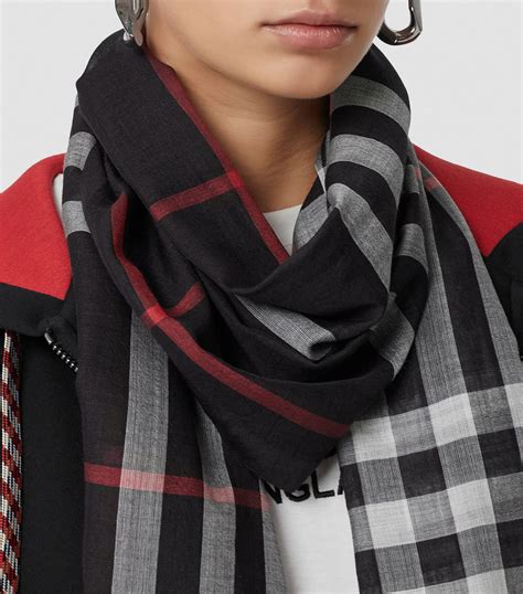 burberry giant check wool silk scarf|burberry wool scarf.